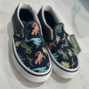 Vans Kids Dinosaur Slip-On Sneakers - Black Multi